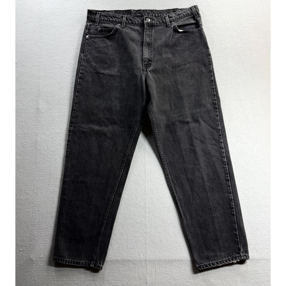 Levi's Jeans Mens 40x30 Gray Charcoal Black 550 Relaxed Tapered Denim Casual